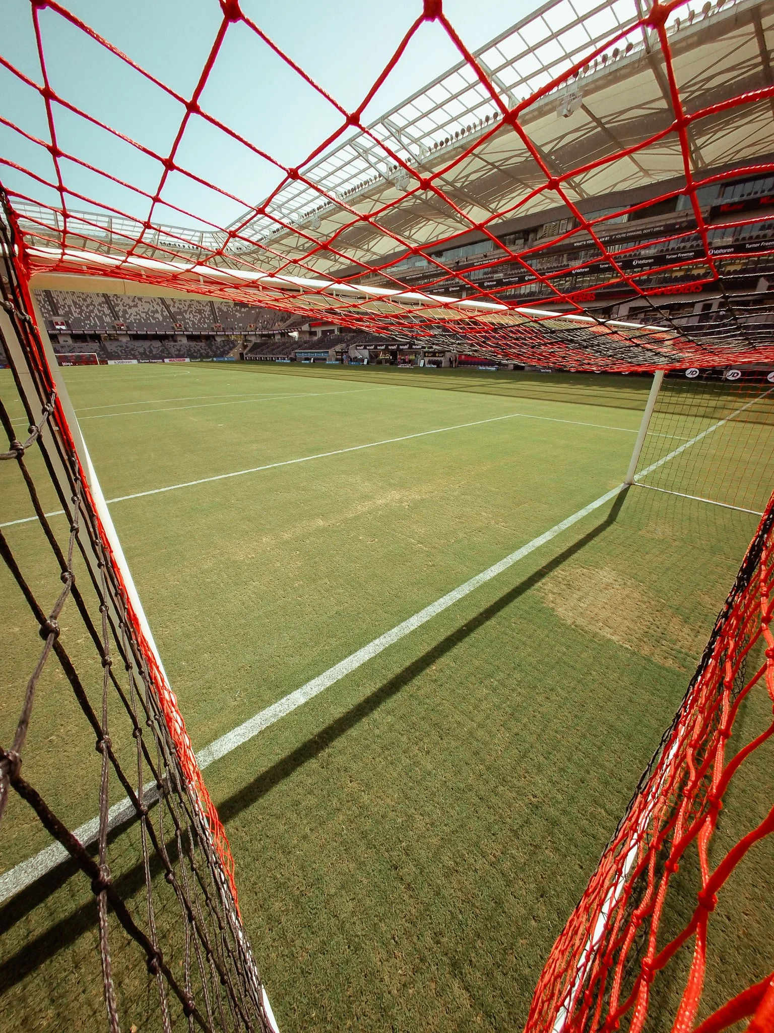 View from inside the goal